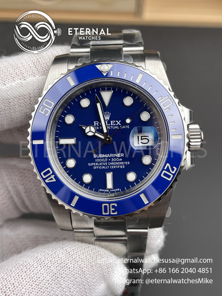 ROLEX - SUPER CLONE Submariner 116619LB 40mm SS/SS Blue Dial VSF VS3135
