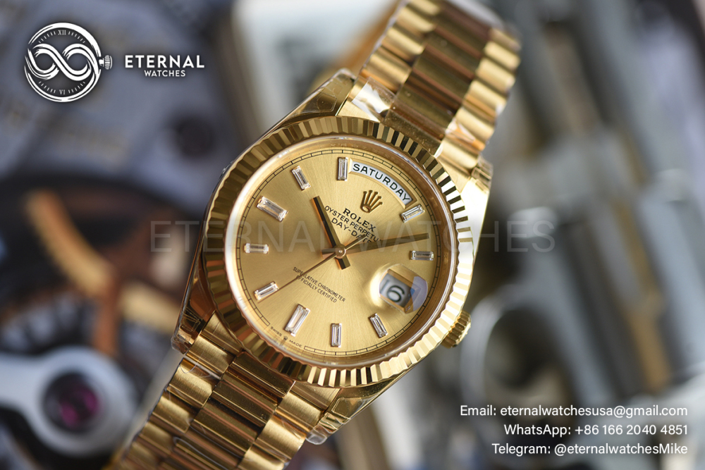 ROLEX - SUPER CLONE DayDate 228238 40mm YGYG Gold Dial Dia V2 VSF (Weight Adjusted)