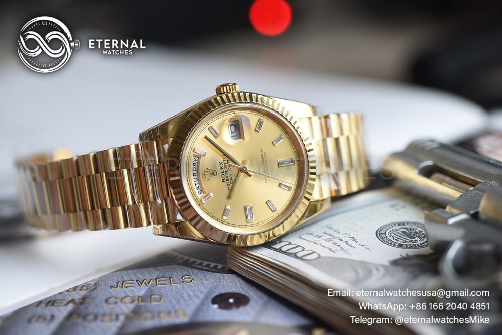 ROLEX - SUPER CLONE DayDate 228238 40mm YGYG Gold Dial Dia V2 VSF (Weight Adjusted)