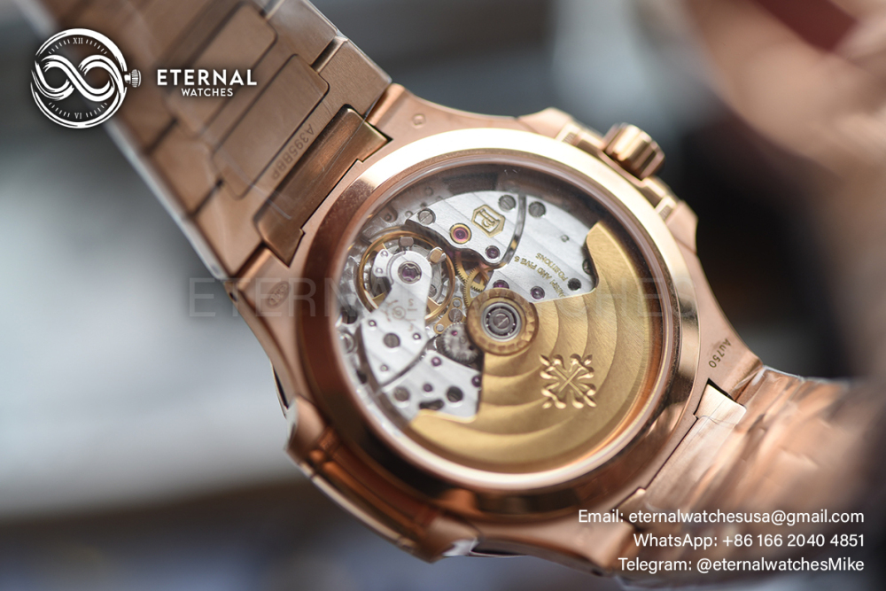 PATEK PHILIPPE - SUPER CLONE Nautilus 7118 35mm RG/RG Dia Gold Dial DDF DD330