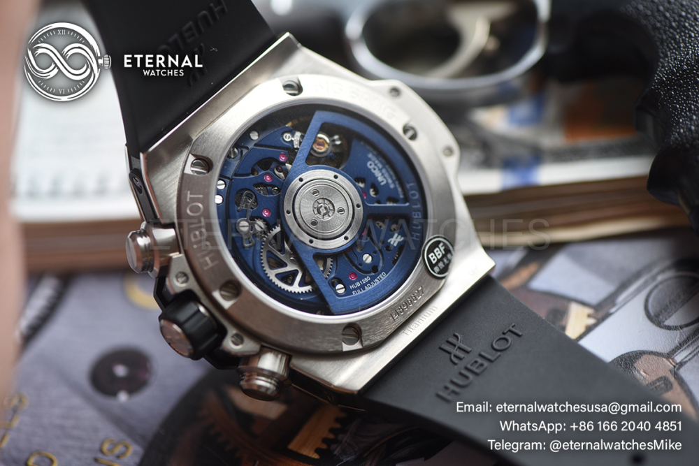 HUBLOT - SUPER CLONE Big Bang Unico 42mm Ceramic TI/RU Skeleton Dial Blue BBF HUB1280