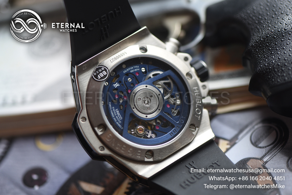 HUBLOT - SUPER CLONE Big Bang Unico 42mm Ceramic TI/RU Skeleton Dial Blue BBF HUB1280