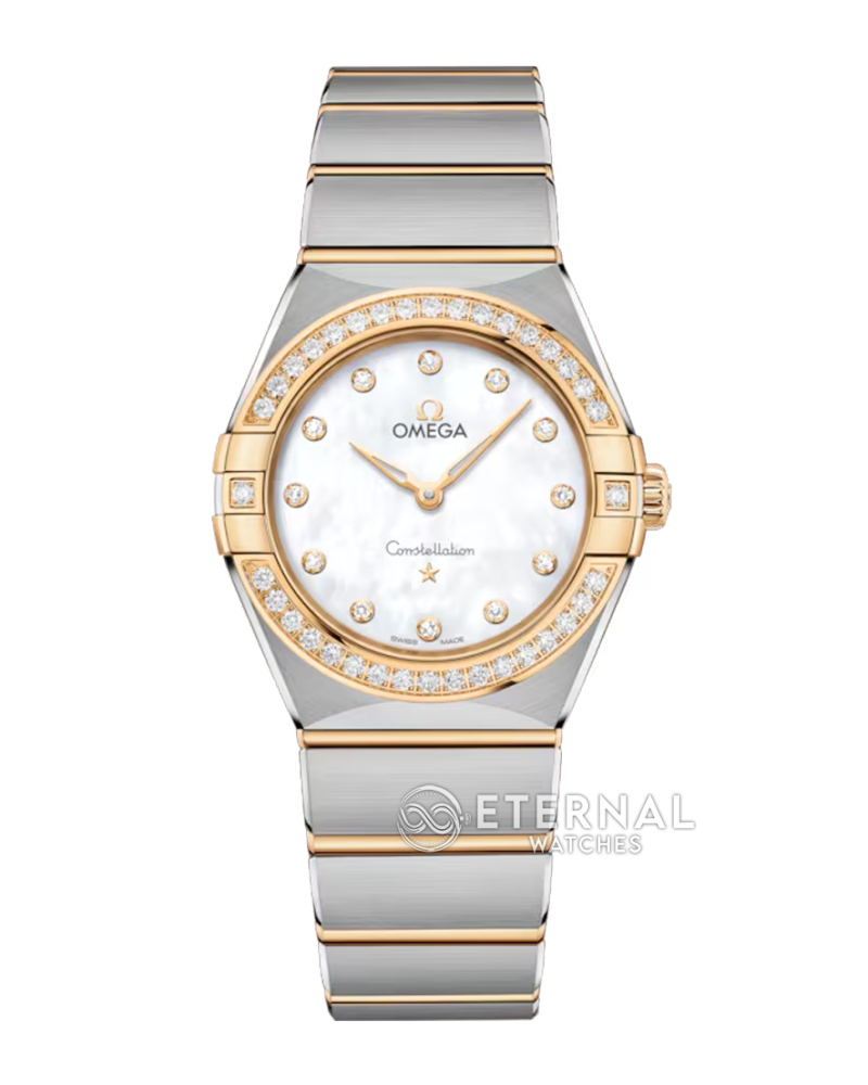 OMEGA - SUPER CLONE Constellation 28mm Diamond SS/RG MOP/Dia SSSF Swiss Qtz
