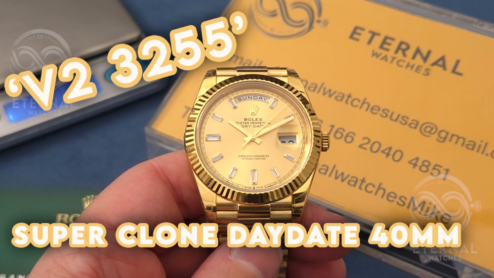 ROLEX - SUPER CLONE DayDate 228238 40mm YGYG Gold Dial Dia V2 VSF (Weight Adjusted)