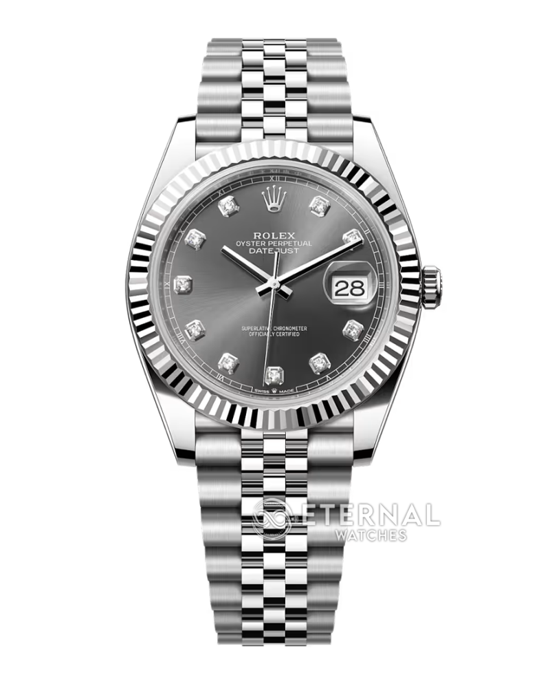 ROLEX - SUPER CLONE DateJust 126334 41mm SS/STK Grey/Diamond V2 VSF 3235