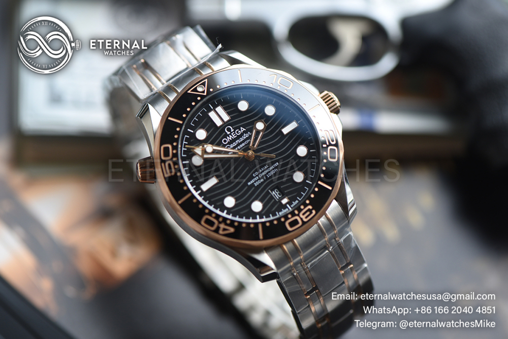 OMEGA - SUPER CLONE Seamaster Diver 300m RG/SS Black V4 VSF VS8800