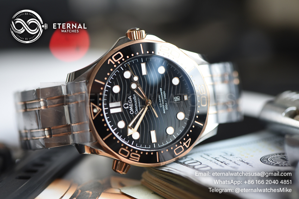 OMEGA - SUPER CLONE Seamaster Diver 300m RG/SS Black V4 VSF VS8800
