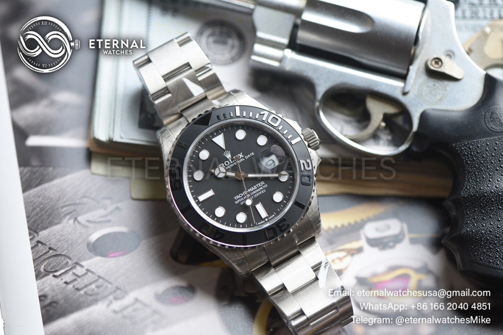 ROLEX - SUPER CLONE Yacht-Master 226627 42mm TI/TI Black/Dot VSF DD3235 Free Sprung