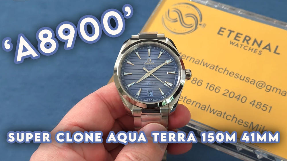 OMEGA - SUPER CLONE Seamaster Aqua Terra 150m 41mm SS/SS Summer Blue Dial VSF A8900