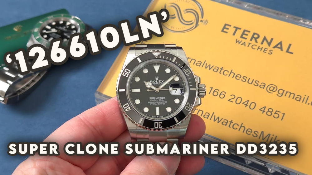 ROLEX - SUPER CLONE Submariner 126610LN 41mm SS/SS Black/Black V2 VSF DD3235