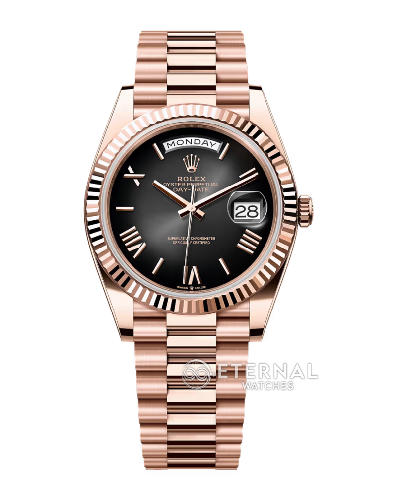 ROLEX - SUPER CLONE DayDate 228235 40mm Rose Gold Black Ombre RCF V2 (Weight Adjusted)