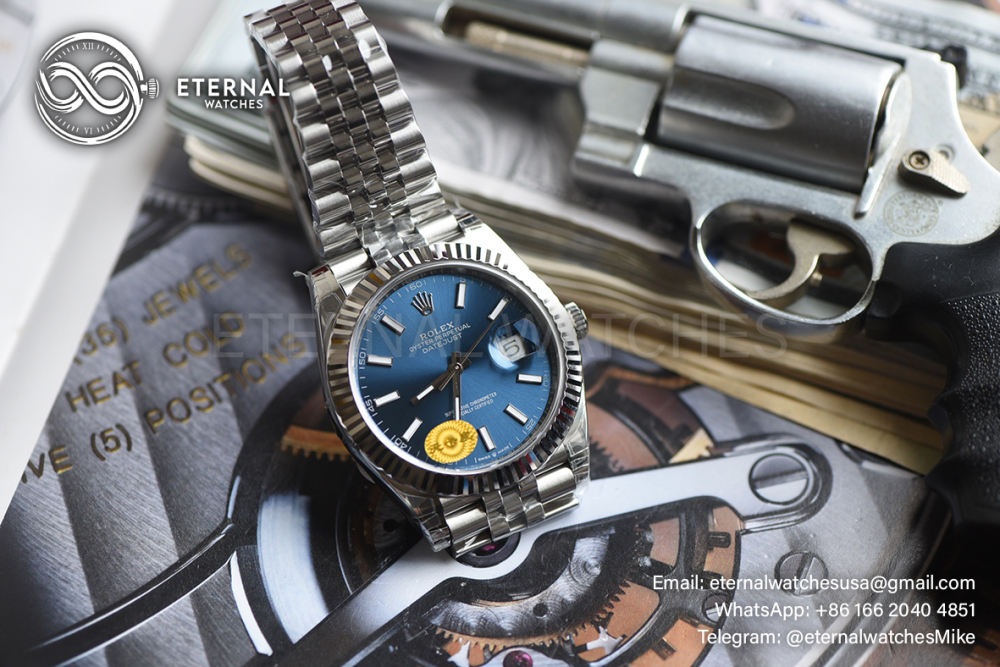 ROLEX - SUPER CLONE DateJust 126334 41mm SS/STK Blue Dial Fluted V3 VSF 3235 (Free Sprung)