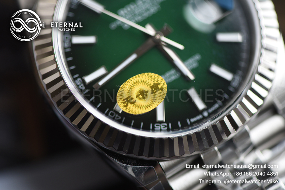 ROLEX - SUPER CLONE DateJust 126334 41mm SS/STK Green Ombre Fluted V3 VSF 3235 (Free Sprung)