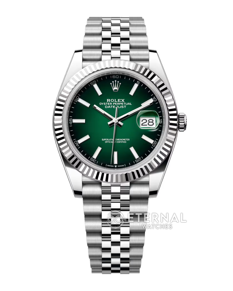 ROLEX - SUPER CLONE DateJust 126334 41mm SS/STK Green Dial Fluted V3 VSF 3235 (Free Sprung)
