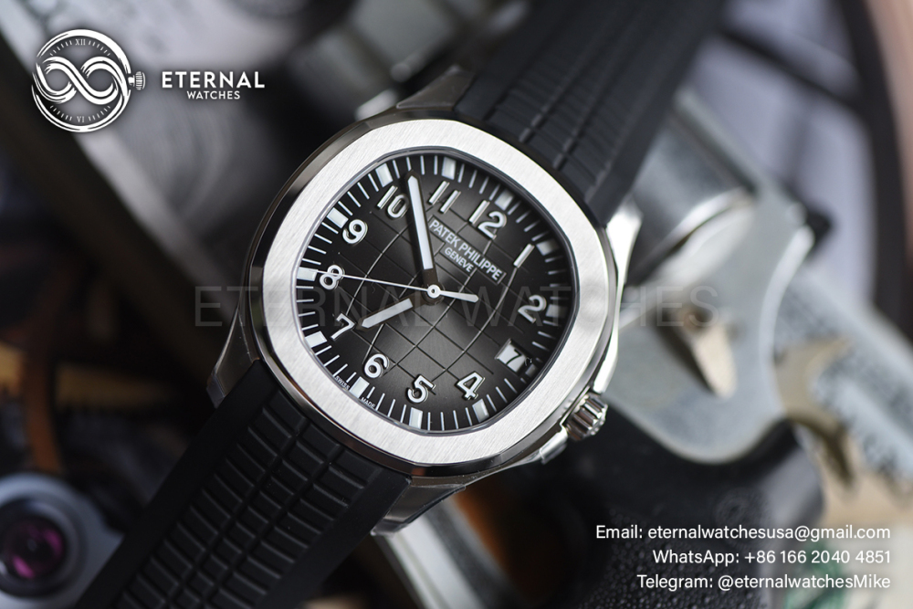 PATEK PHILIPPE - SUPER CLONE Aquanaut 5167 40mm SS/RU Grey Dial on Black Rubber Strap DDF DD330 (SW Dial)