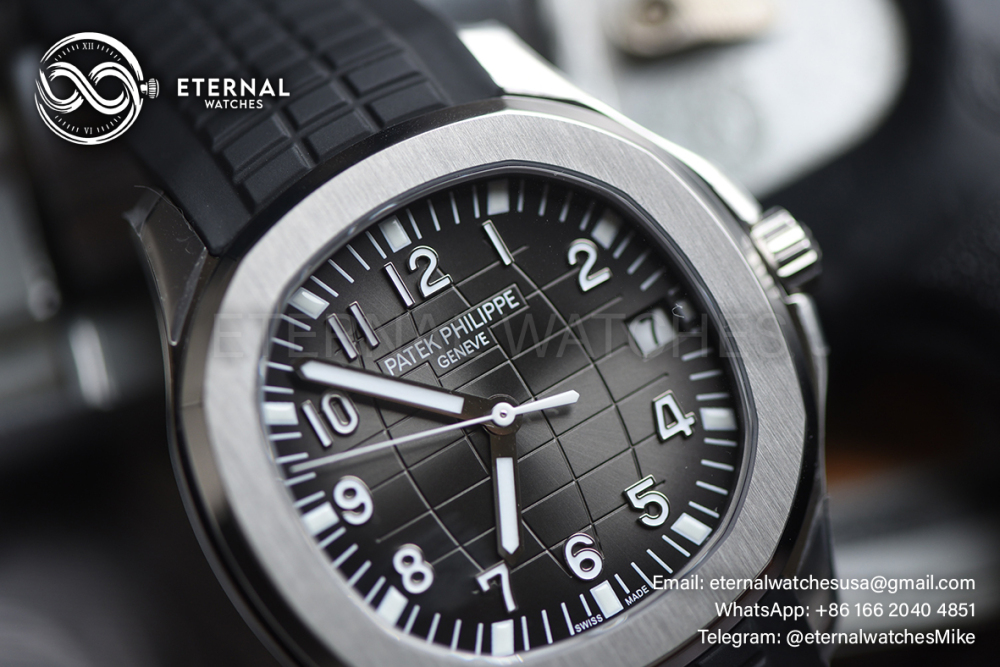 PATEK PHILIPPE - SUPER CLONE Aquanaut 5167 40mm SS/RU Grey Dial on Black Rubber Strap DDF DD330 (SW Dial)