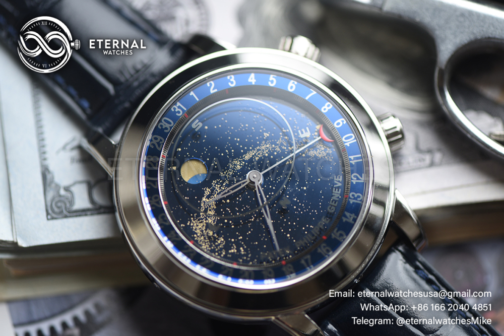 PATEK PHILIPPE - Celestial Sky Moon 6102P 43mm SS/SS Black Dial PPF A240