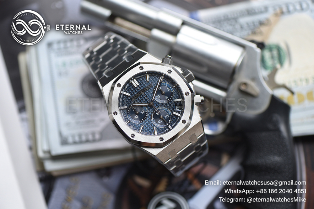 AUDEMARS PIGUET - SUPER CLONE Royal Oak Chrono 26240ST 41mm SS/SS Blue Dial ZF V2 SH4401 (Free Sprung)