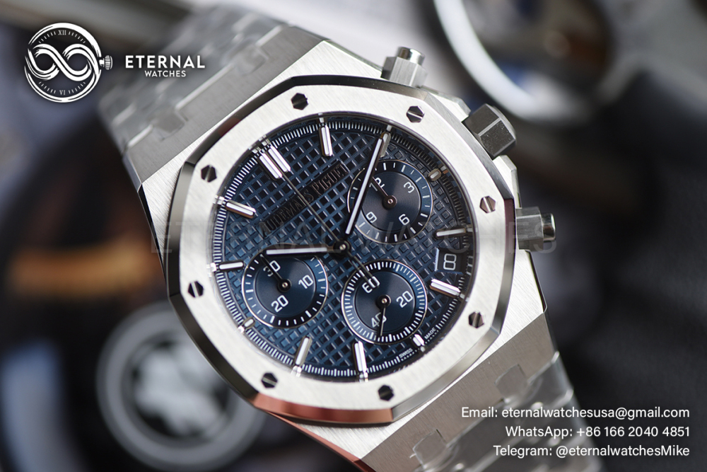 AUDEMARS PIGUET - SUPER CLONE Royal Oak Chrono 26240ST 41mm SS/SS Blue Dial ZF V2 SH4401 (Free Sprung)