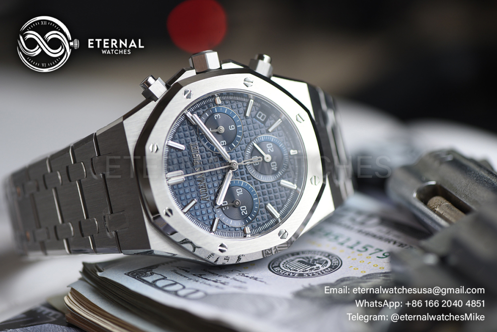 AUDEMARS PIGUET - SUPER CLONE Royal Oak Chrono 26240ST 41mm SS/SS Blue Dial ZF V2 SH4401 (Free Sprung)
