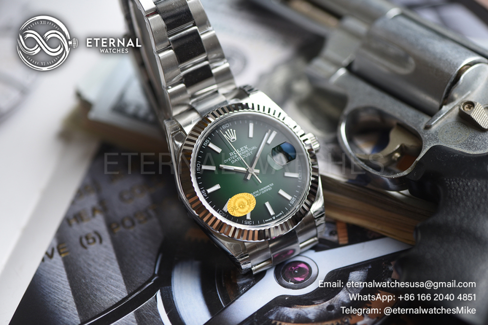ROLEX - SUPER CLONE DateJust 126334 41mm SS/STK Green Ombre Oyster V3 VSF 3235 (Free Sprung)