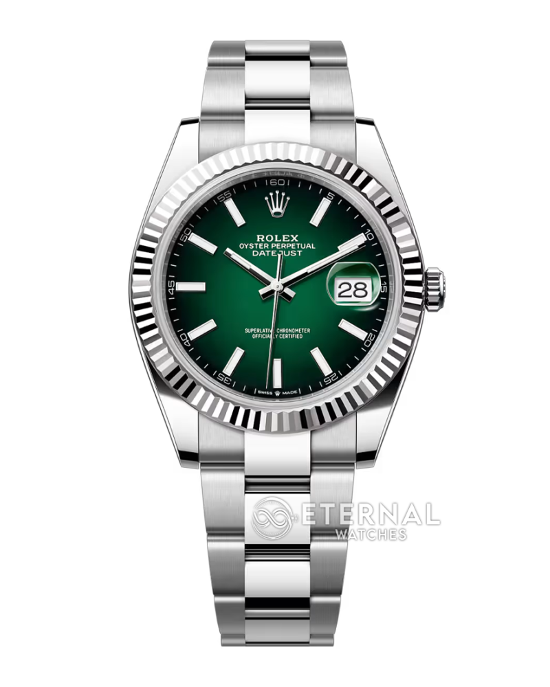 ROLEX - SUPER CLONE DateJust 126334 41mm SS/STK Green Ombre Oyster V3 VSF 3235 (Free Sprung)