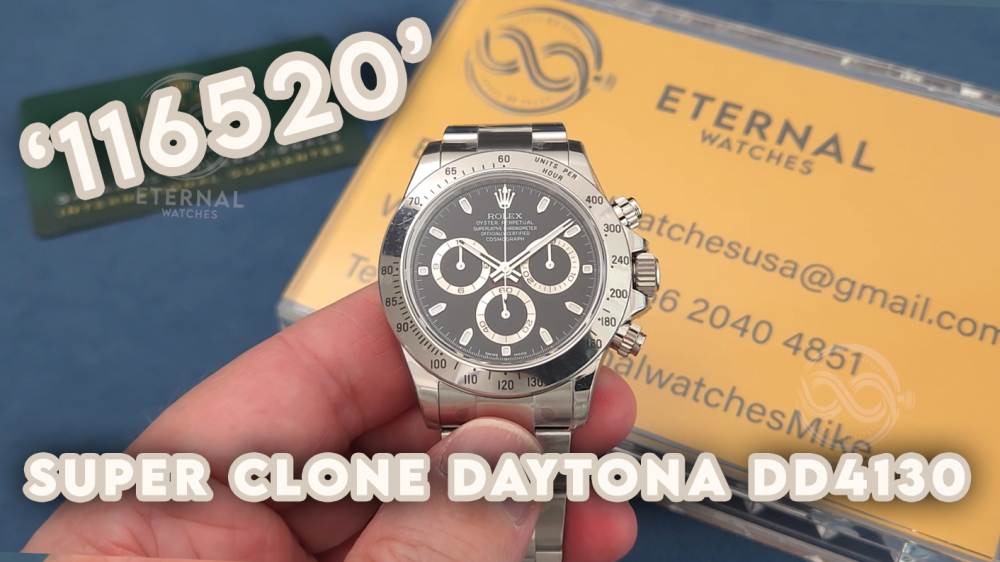 ROLEX - SUPER CLONE Daytona 116520 40mm SS/SS Black Dial VSF DD4130