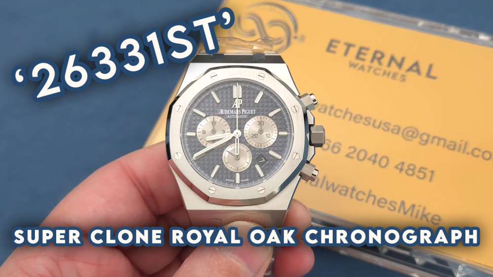 AUDEMARS PIGUET - SUPER CLONE Royal Oak Chronograph 26331ST 41mm SS/SS Blue/White APSF DD4801
