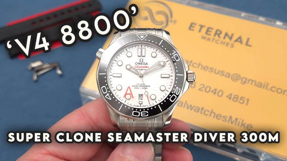 OMEGA - SUPER CLONE Seamaster Diver 300m 42mm SS/SS White Dial VSF V4 8800