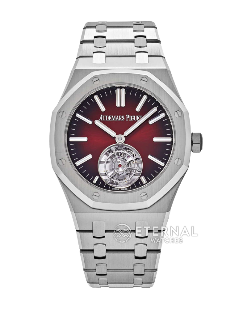AUDEMARS PIGUET - SUPER CLONE Custom Royal Oak Flying Tourbillon 41mm SS/SS Red Ombre/Stk