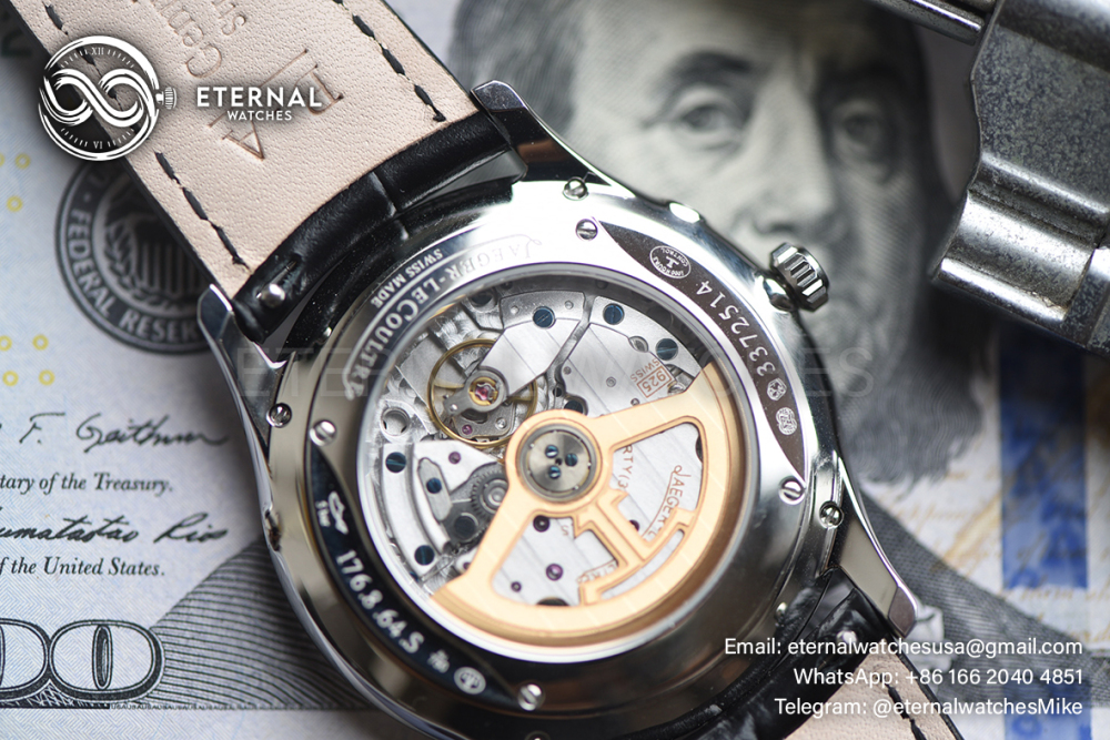 JAEGER-LECOULTRE - SUPER CLONE Master Ultra Thin Moonphase SS/LE Black/Stk APS A925