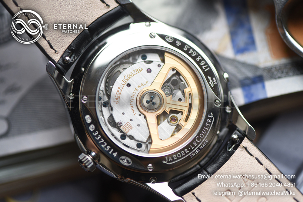 JAEGER-LECOULTRE - SUPER CLONE Master Ultra Thin Moonphase SS/LE Black/Stk APS A925