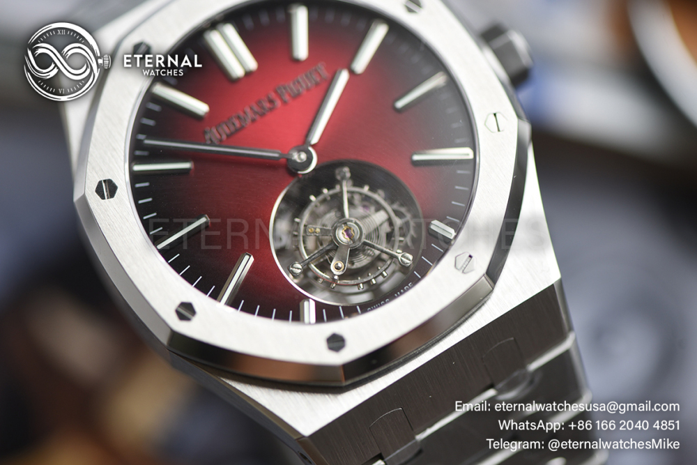 AUDEMARS PIGUET - SUPER CLONE Custom Royal Oak Flying Tourbillon 41mm SS/SS Red Ombre/Stk