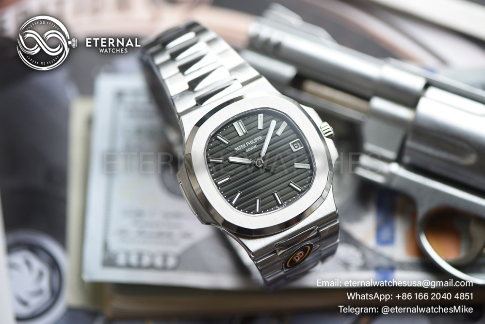 PATEK PHILIPPE - SUPER CLONE Nautilus 5711 40mm SS/SS Green Dial DDF V2 (SW Dial)