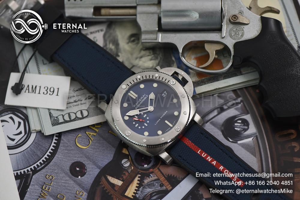 PANERAI - SUPER CLONE Submersible PAM1391 Luna Rossa 44mm SS/RU Blue Dial VSF P900