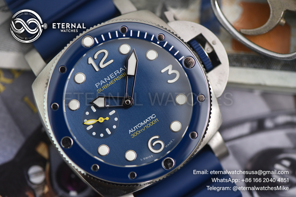 PANERAI - SUPER CLONE Submersible PAM1676 44mm SS/RU Blue Dial VSF P900