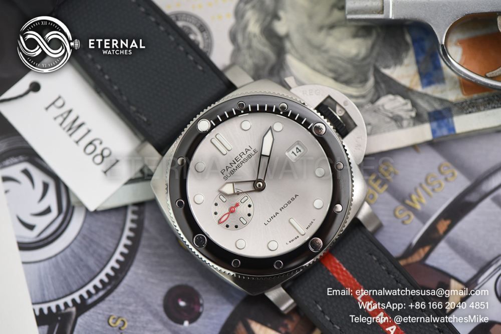 PANERAI - SUPER CLONE Submersible PAM1681 44mm SS/NY Silver Dial VSF P900