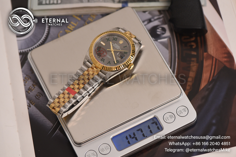ROLEX - SUPER CLONE DateJust 126333 41mm YG Two Tone/STK Wimbledon V2 VSF 3235
