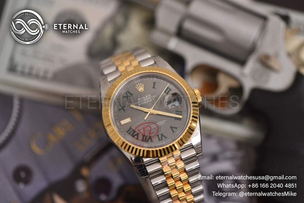 ROLEX - SUPER CLONE DateJust 126333 41mm YG Two Tone/STK Wimbledon V2 VSF 3235