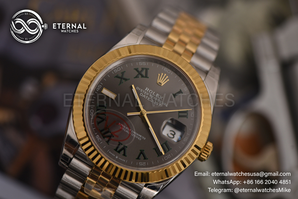ROLEX - SUPER CLONE DateJust 126333 41mm YG Two Tone/STK Wimbledon V2 VSF 3235