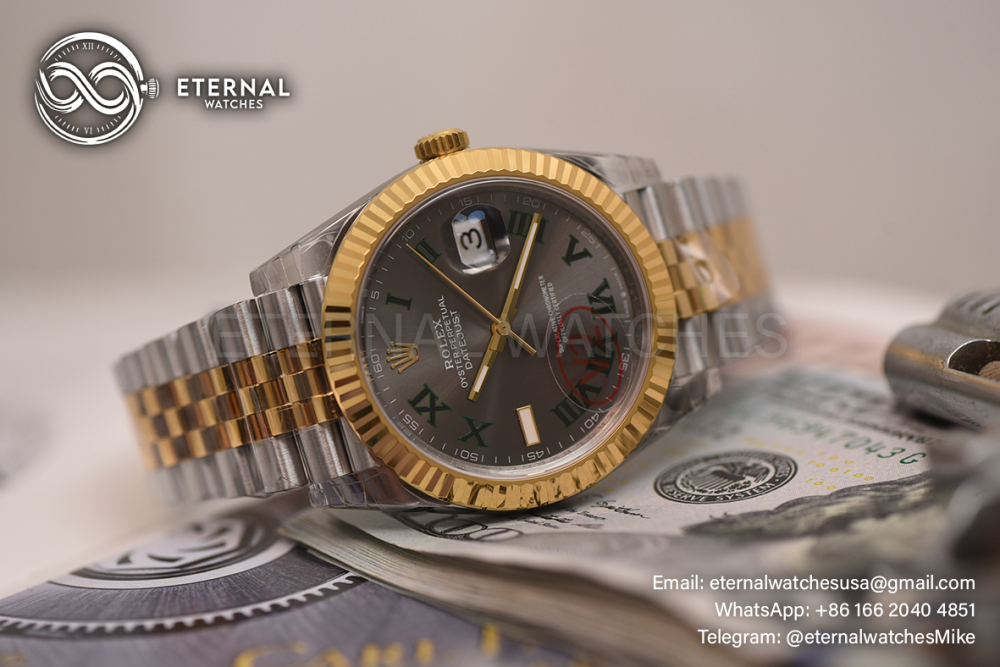 ROLEX - SUPER CLONE DateJust 126333 41mm YG Two Tone/STK Wimbledon V2 VSF 3235