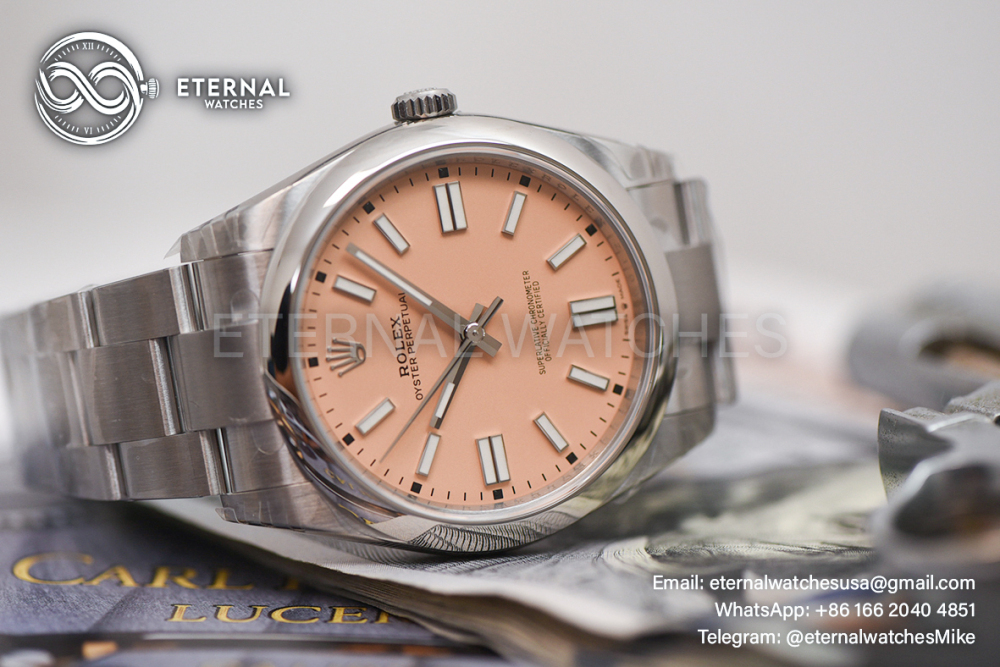 ROLEX - SUPER CLONE Oyster Perpetual 124300 41mm SS/SS Peach Dial VSF VS3230