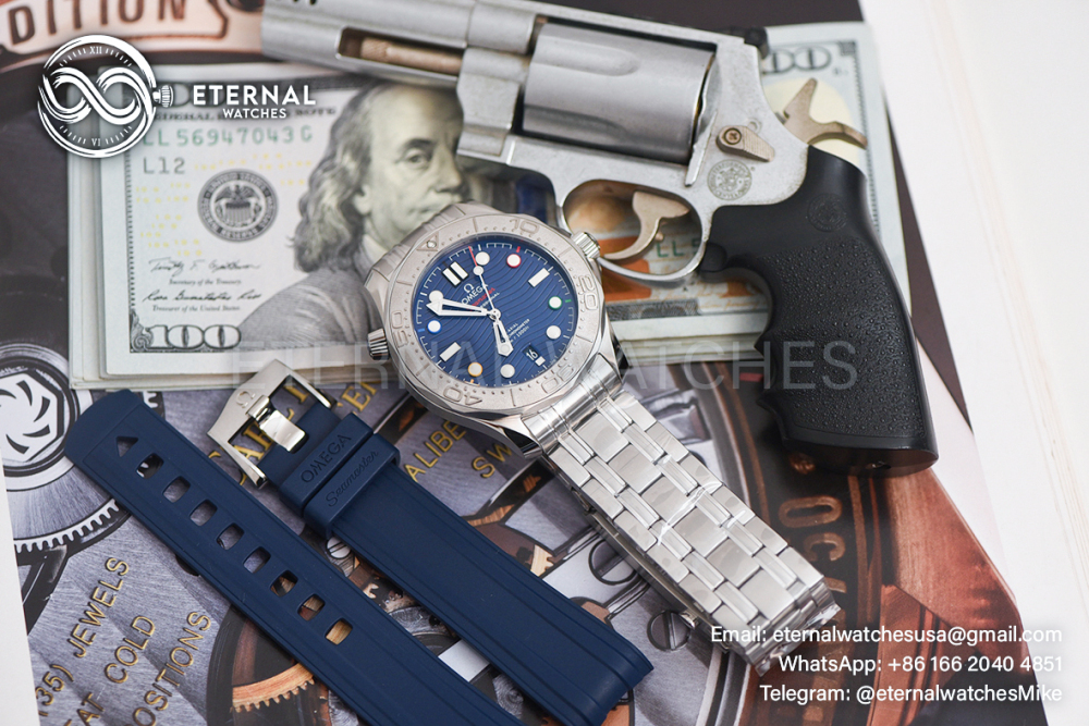 OMEGA - SUPER CLONE Seamaster 300m 42mm 2022 Winter Olympics SS/SS Blue Dial VSF VS8800