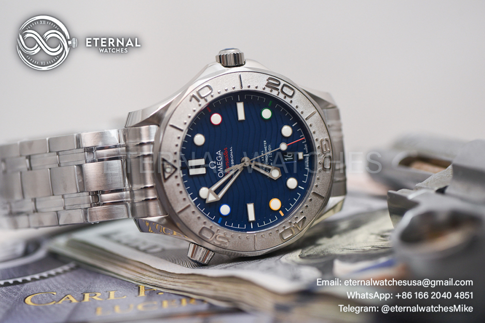 OMEGA - SUPER CLONE Seamaster 300m 42mm 2022 Winter Olympics SS/SS Blue Dial VSF VS8800