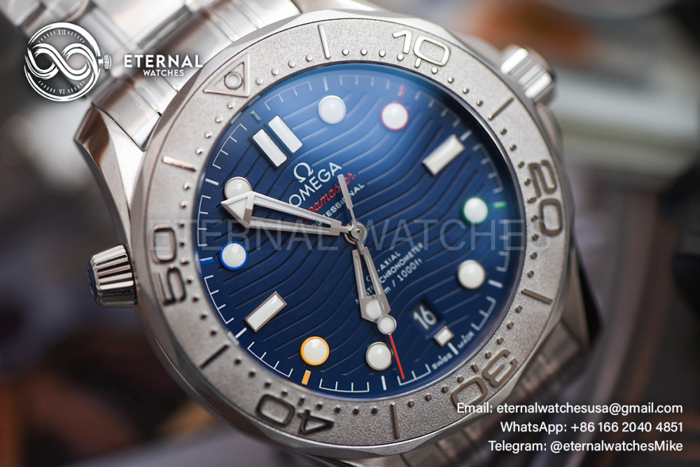 OMEGA - SUPER CLONE Seamaster 300m 42mm 2022 Winter Olympics SS/SS Blue Dial VSF VS8800