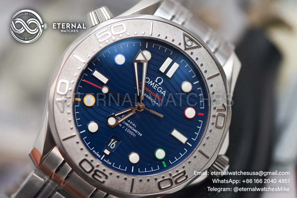 OMEGA - SUPER CLONE Seamaster 300m 42mm 2022 Winter Olympics SS/SS Blue Dial VSF VS8800