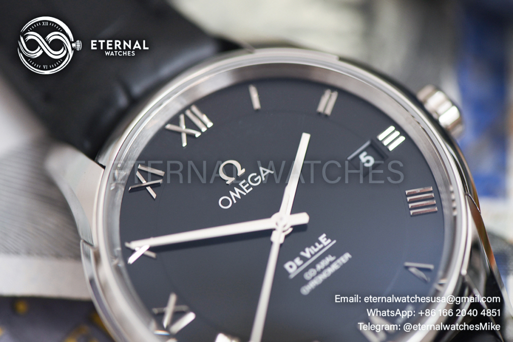 OMEGA - SUPER CLONE De Ville Mens Co-Axial SS/LE Black/Roman VSF A8500