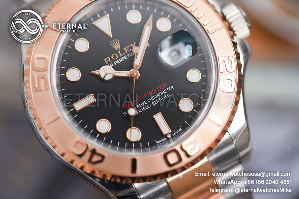ROLEX - SUPER CLONE YachtMaster 126621 40mm RG/SS Black/Dot VSF DD3235