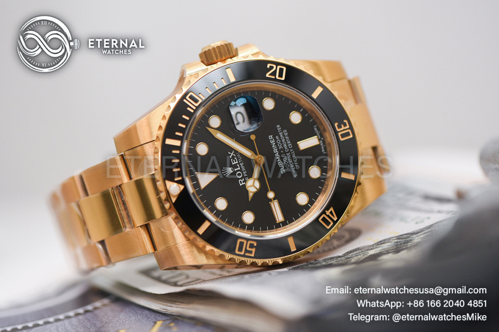 ROLEX - SUPER CLONE Submariner 126618LN 41mm YG/YG Black Dial VSF DD3235