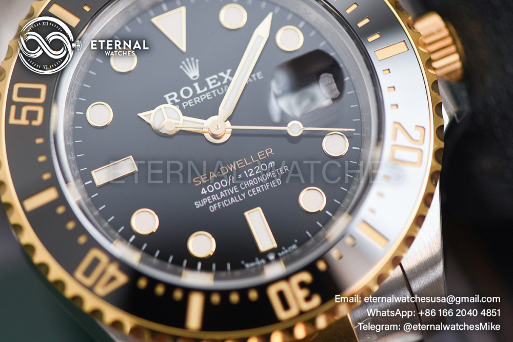 ROLEX - SUPER CLONE SeaDweller 126603 43mm YG/SS Black Dial VSF DD3235